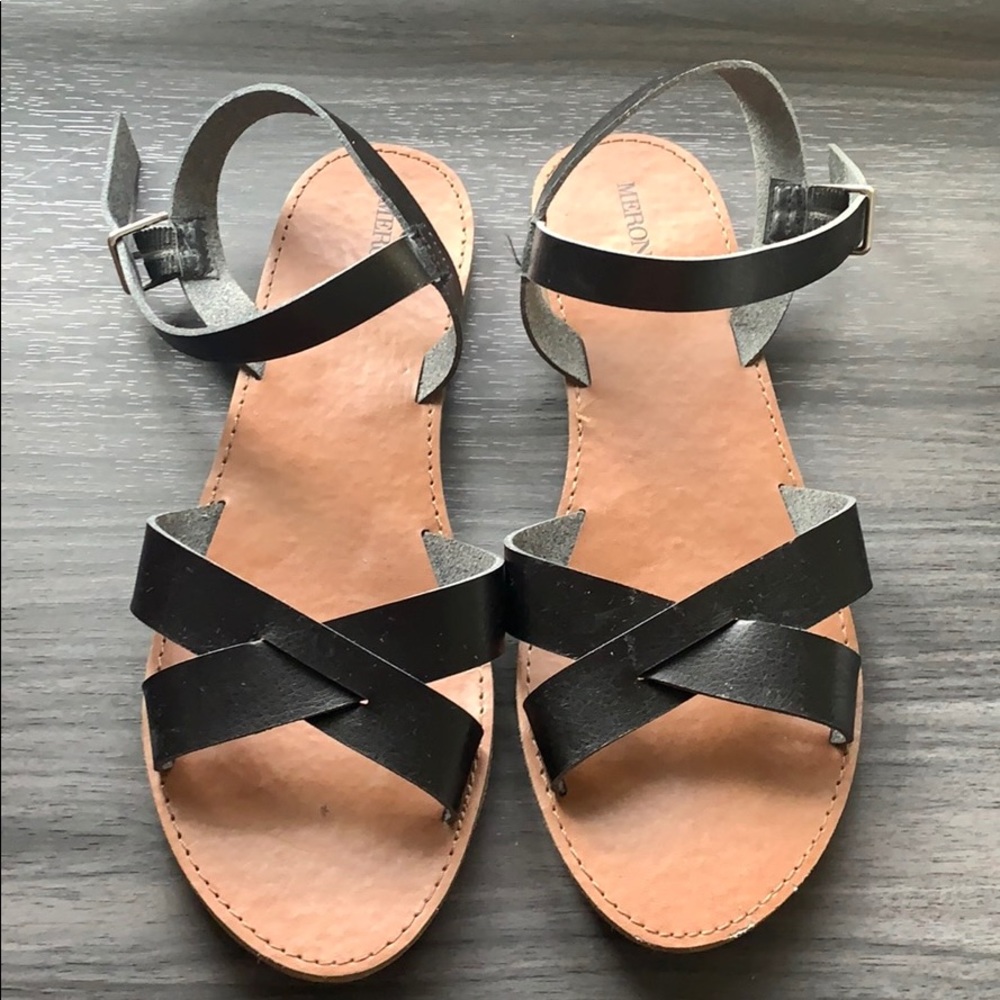 Black strap sandals